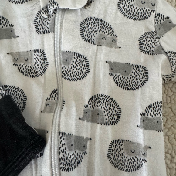 Cloud Island Blue and Gray Animal Print Footies - Picture 3 of 4